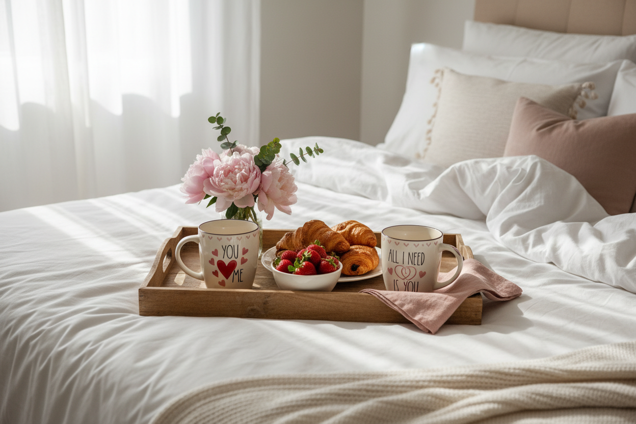 Mokken ontbijt op bed