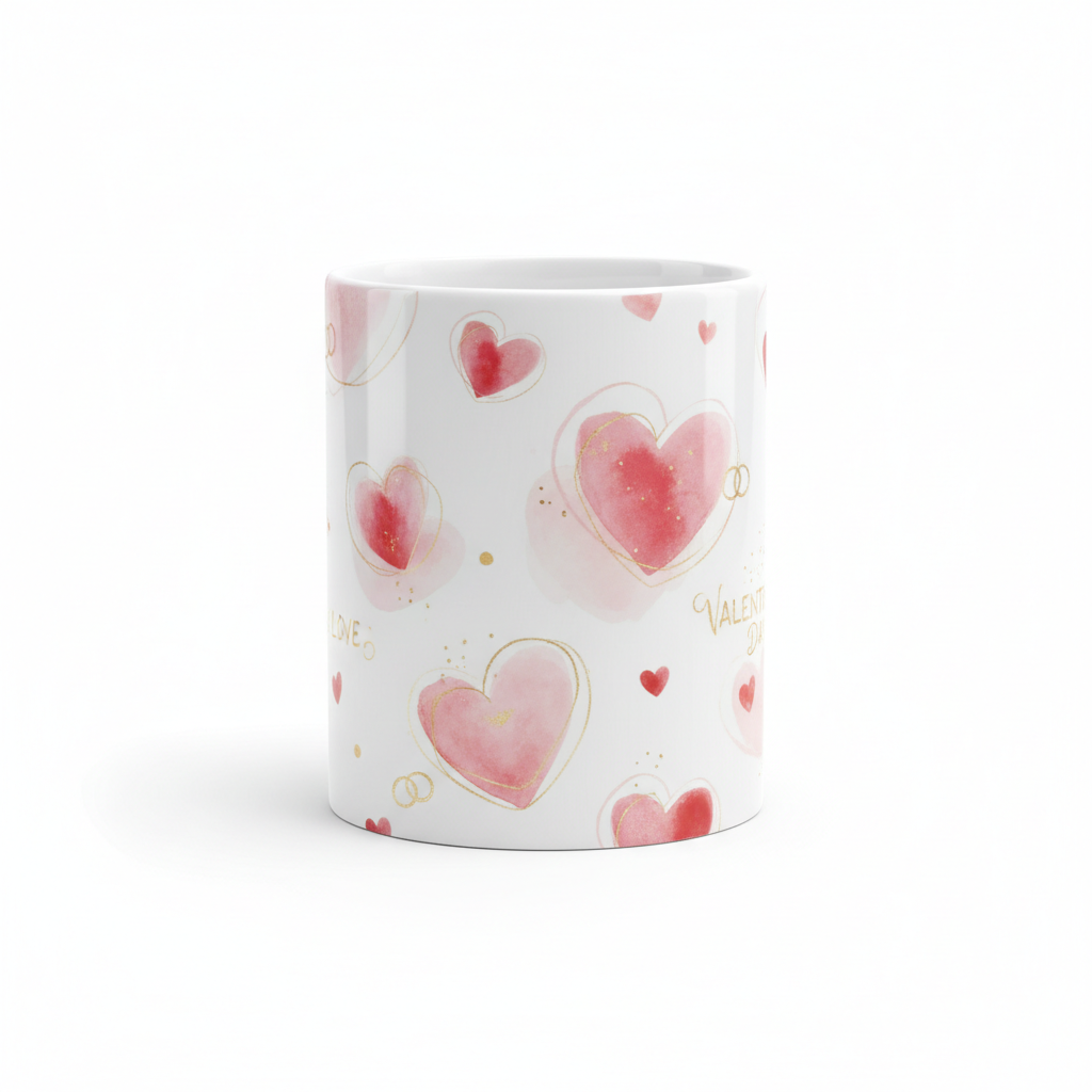 Watercolor Hearts Mok